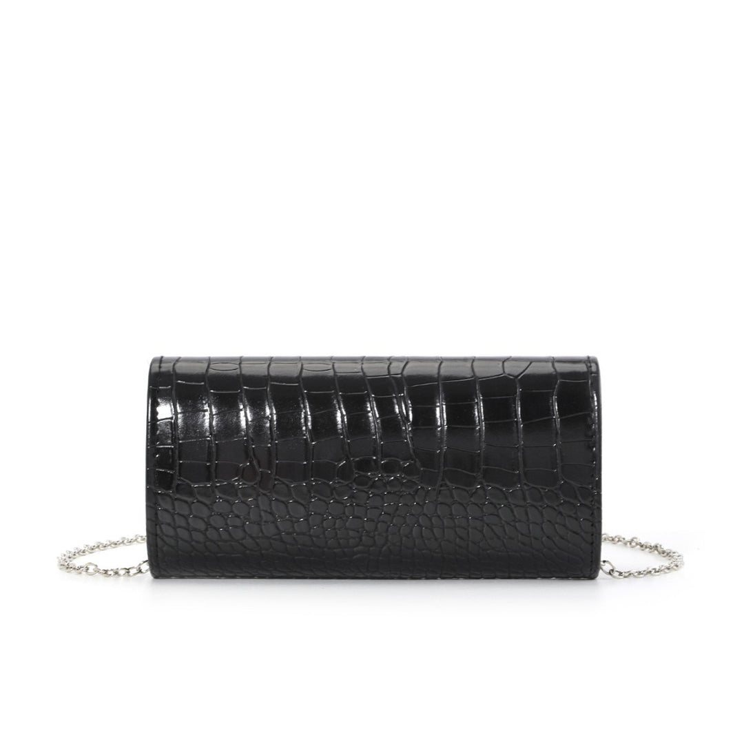 Crocodile-Embossed Evening Clutch