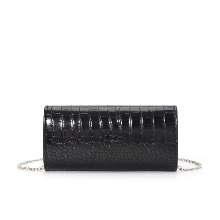 Crocodile-Embossed Evening Clutch
