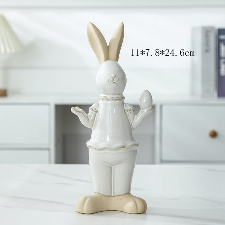 Whimsical Ceramic Bunny Figurine Stornfeild