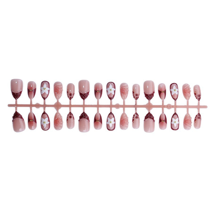 Elegant artificial nails with floral decor Stornfield