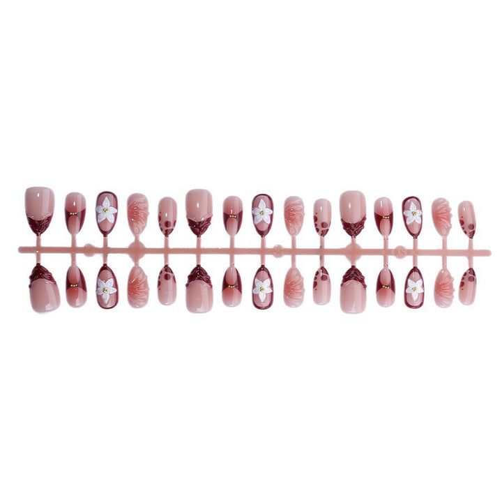 Elegant artificial nails with floral decor Stornfield