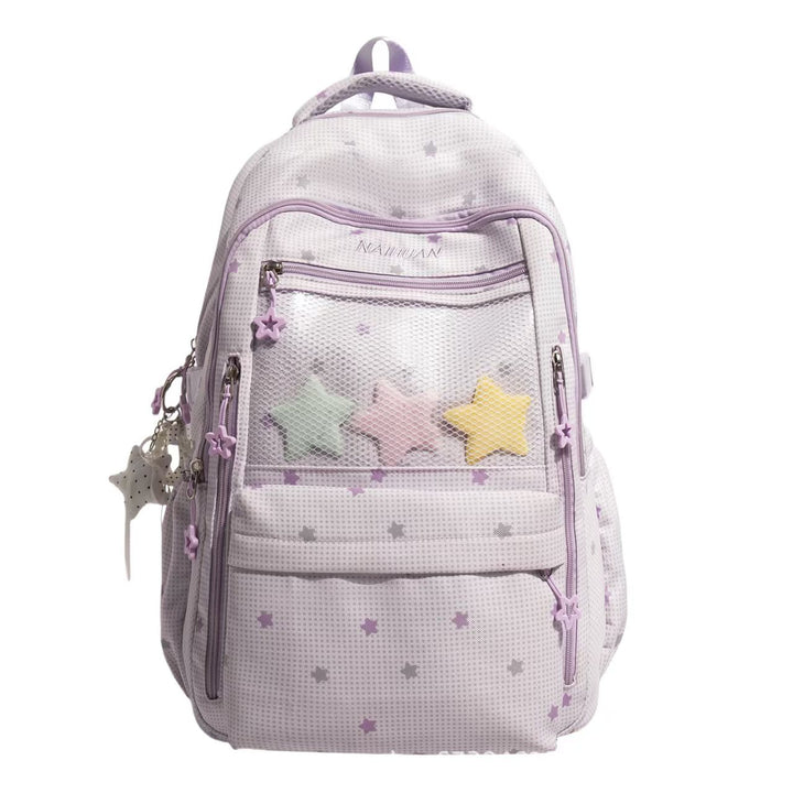 Star-Motif Multi-Pocket Backpack Stornfield