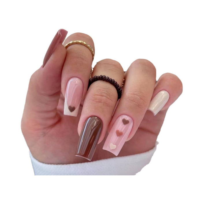 Heart Pattern Press-On Nail Art Stornfield