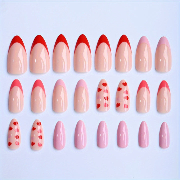 Artistic Heart Accent Press-On Nail Art Set