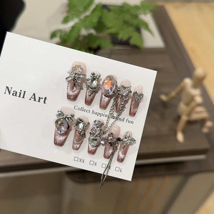 Glamorous Rhinestone Press-On Nail Art Set