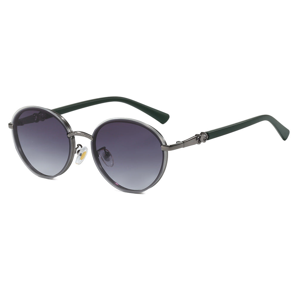 Ladies elegant round sunglasses with mirrored effect Stornfield