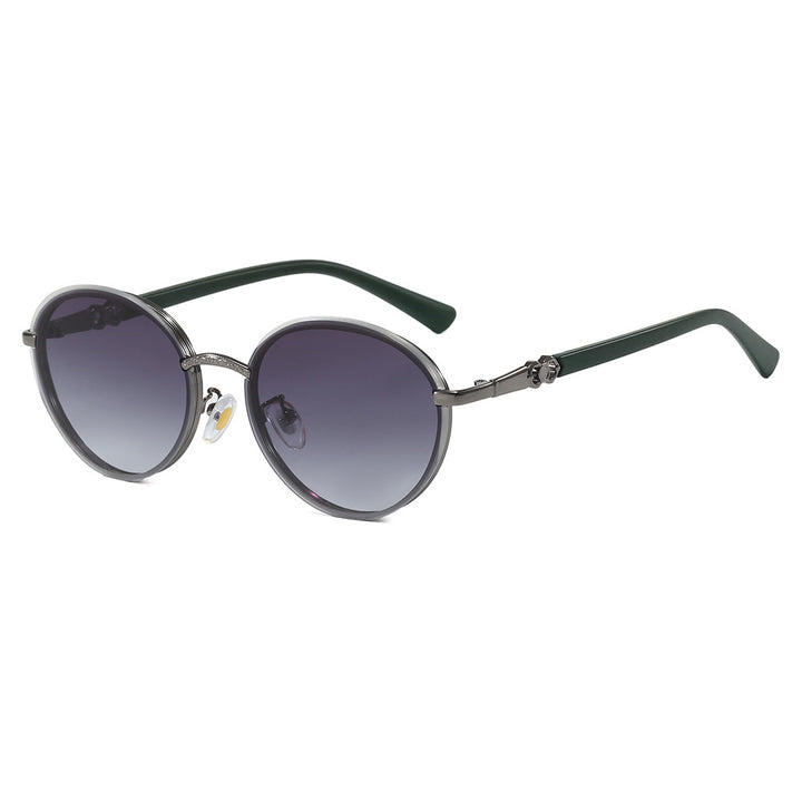 Ladies elegant round sunglasses with mirrored effect Stornfield
