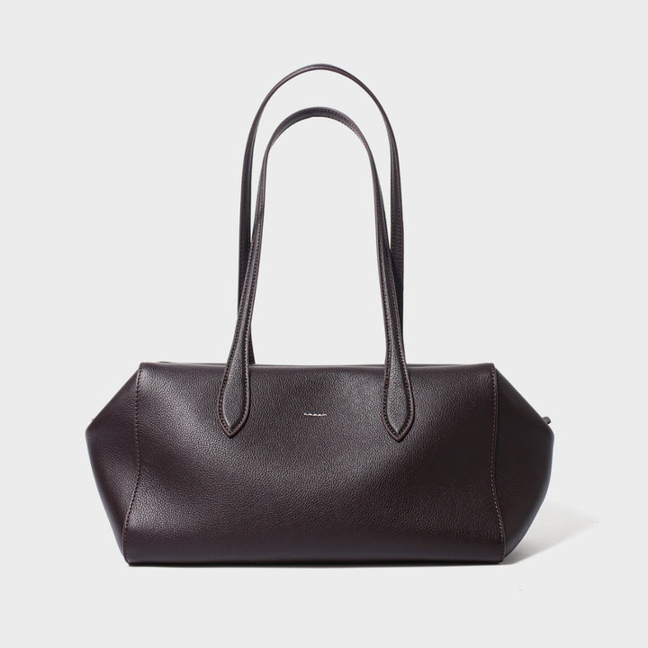 Sculpted Pebbled Grain Hourglass Tote with Extended Double Handles