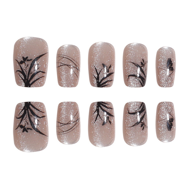 Elegant Nature-Inspired Press-On Nail Art Stornfield