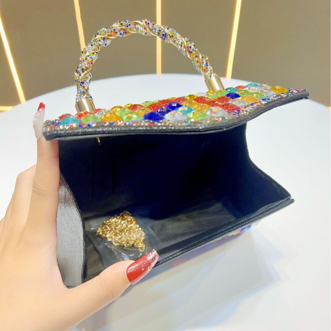 Colorful Rhinestone Evening Handbag