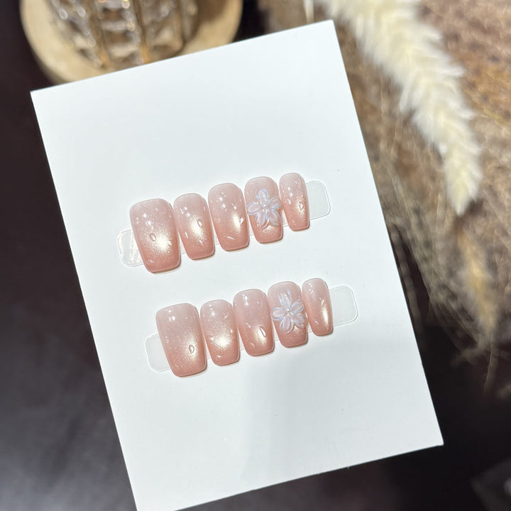 Floral Embellished Press-On Nail Set Stornfield