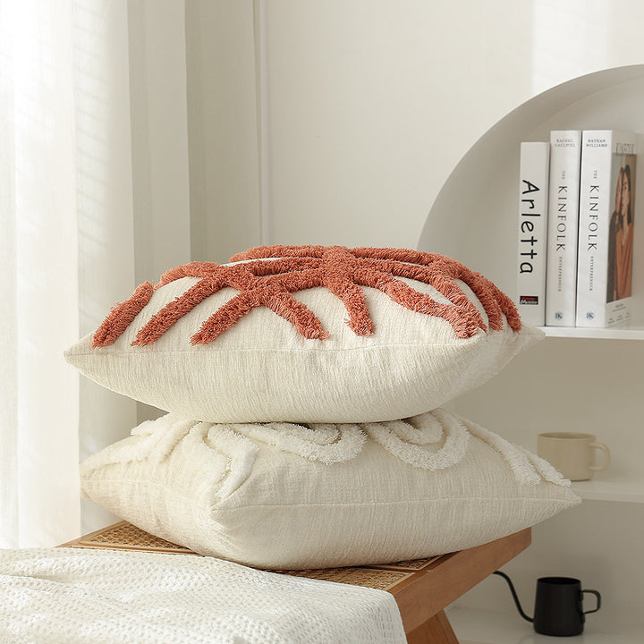 Decorative pillowcase with textured fringe relief