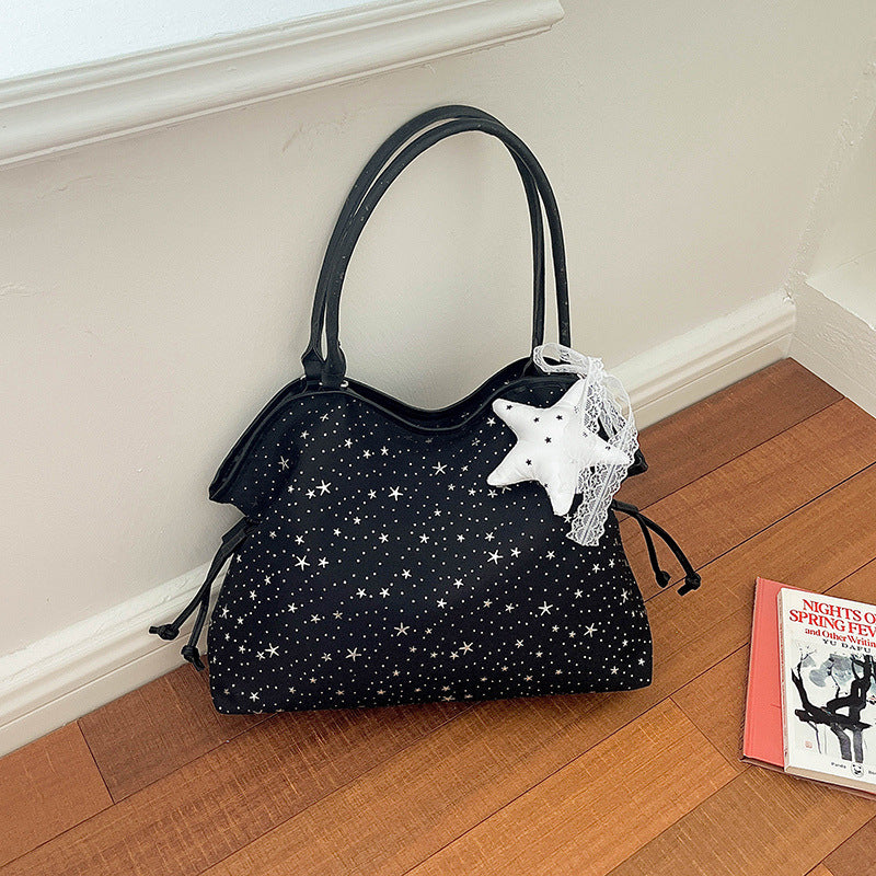Star-Embellished Handheld Tote