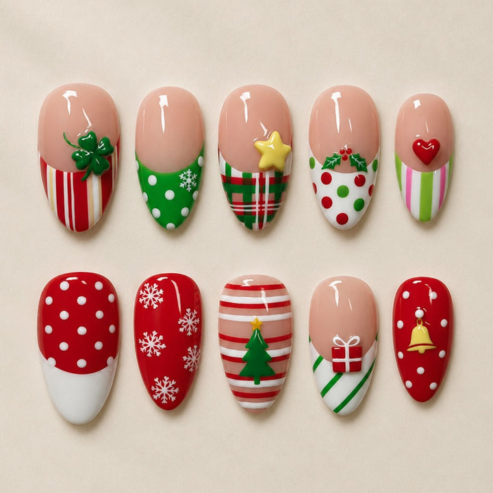 Festive artificial nails with Christmas motifs Stornfield