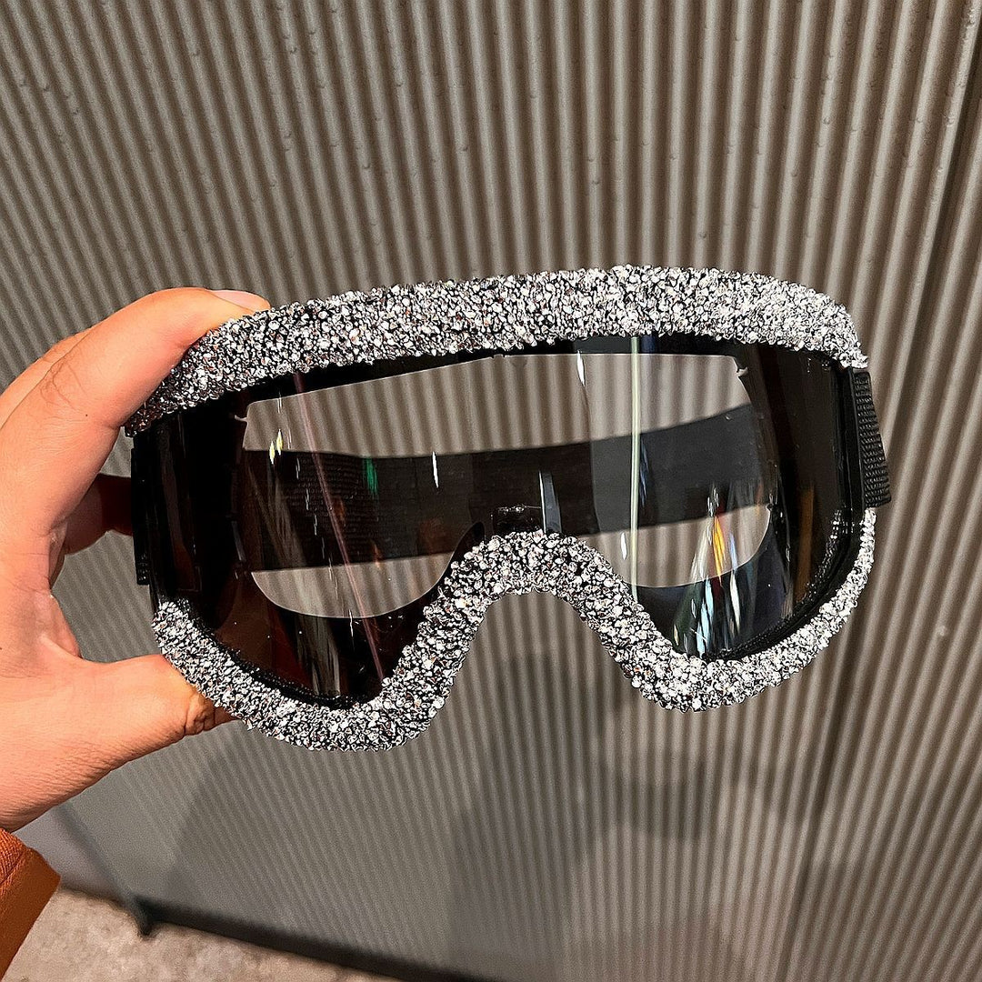 Ladies glamorous ski goggles with sparkling crystal frame Stornfield