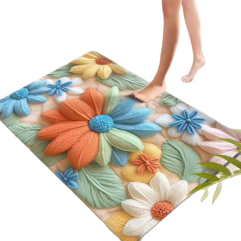 Floral Textured Indoor Mat Stornfield