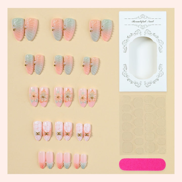 Artifical Nail Collection with Delicate Floral Patterns Stornfield
