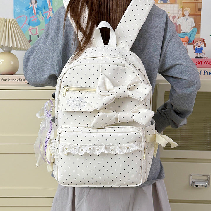 Backpack with Playful Bows and Practical Storage Solutions Stornfield