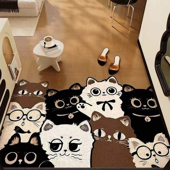 Playful Cat-Themed Welcome Mat