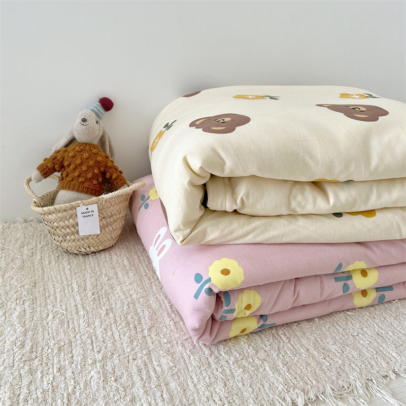 Women's Cozy Cotton Blanket with Loving Bear Pattern Stornfield
