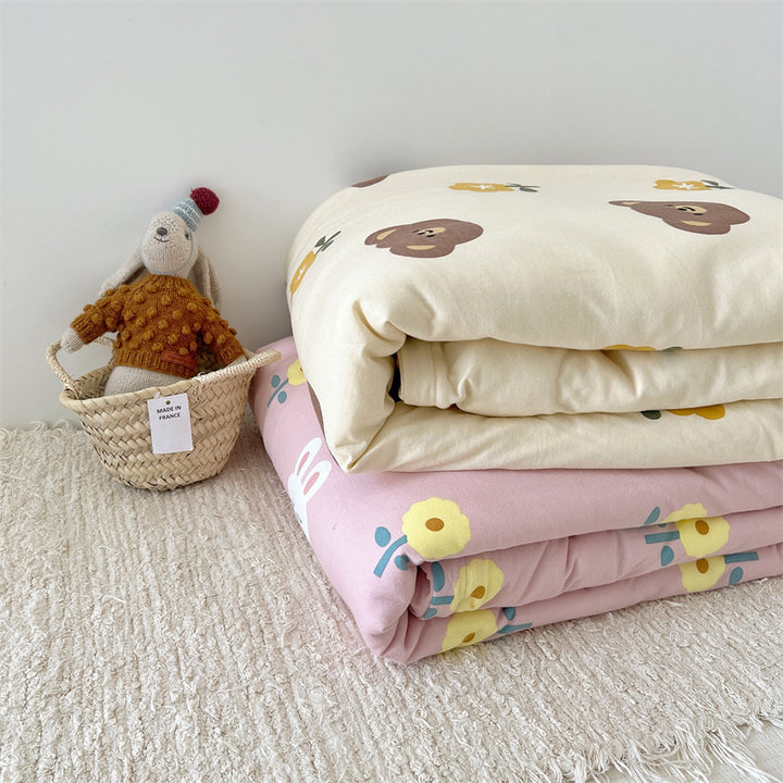 Women's Cozy Cotton Blanket with Loving Bear Pattern Stornfield