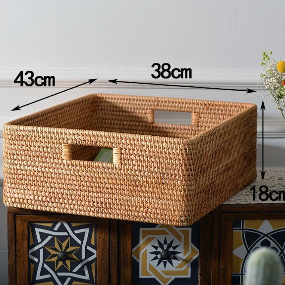 Women rectangular storage basket made of natural material Stornfield