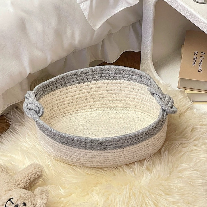 Women Versatile Storage Basket with Double Knot Accent Stornfield
