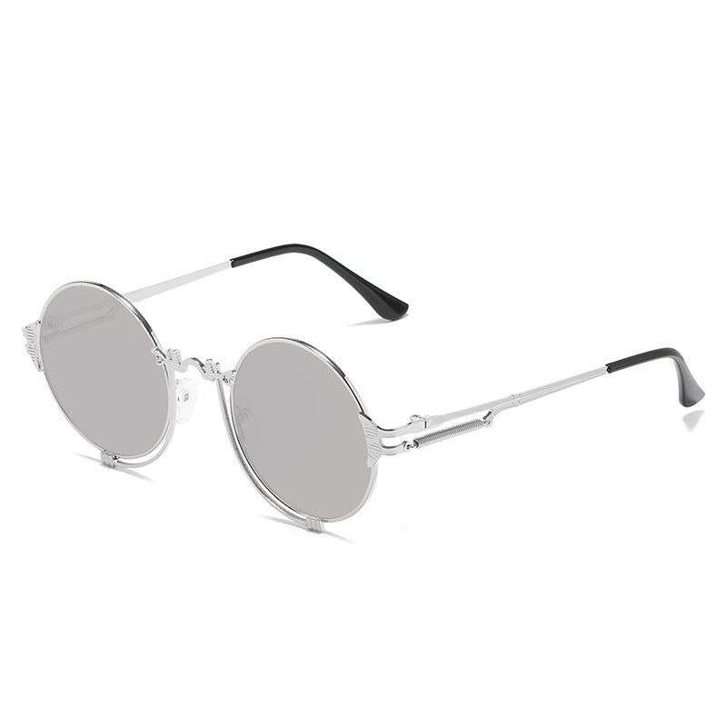 Women's stylish round metal sunglasses with artistic designs Stornfield