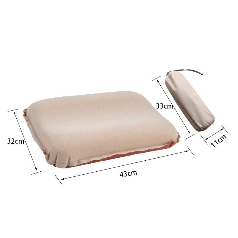 compact ultralight inflatable travel pillow with built-in valve and contoured head cradle Stornfield