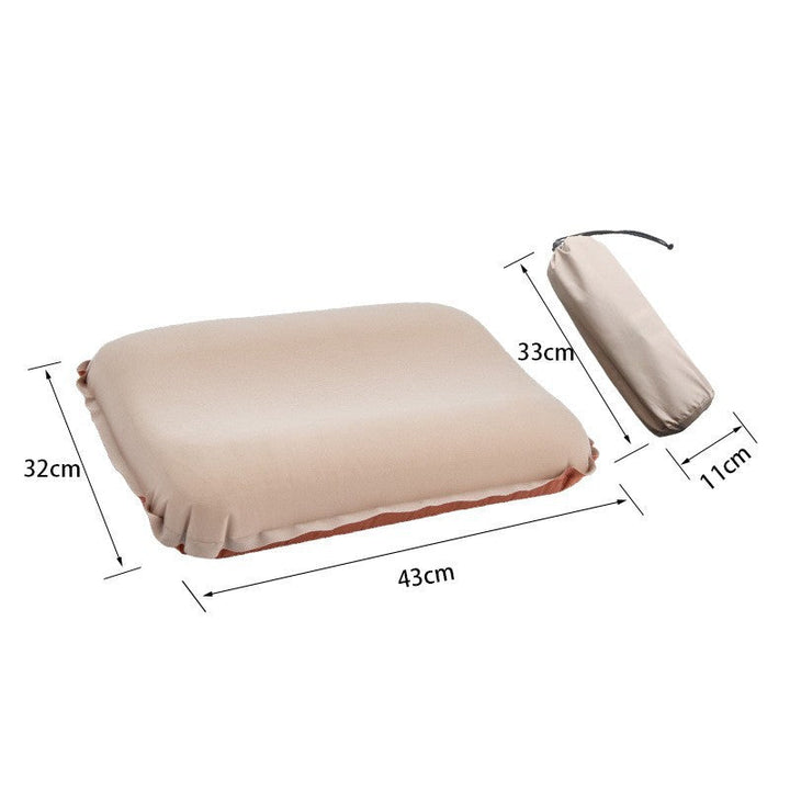 compact ultralight inflatable travel pillow with built-in valve and contoured head cradle Stornfield