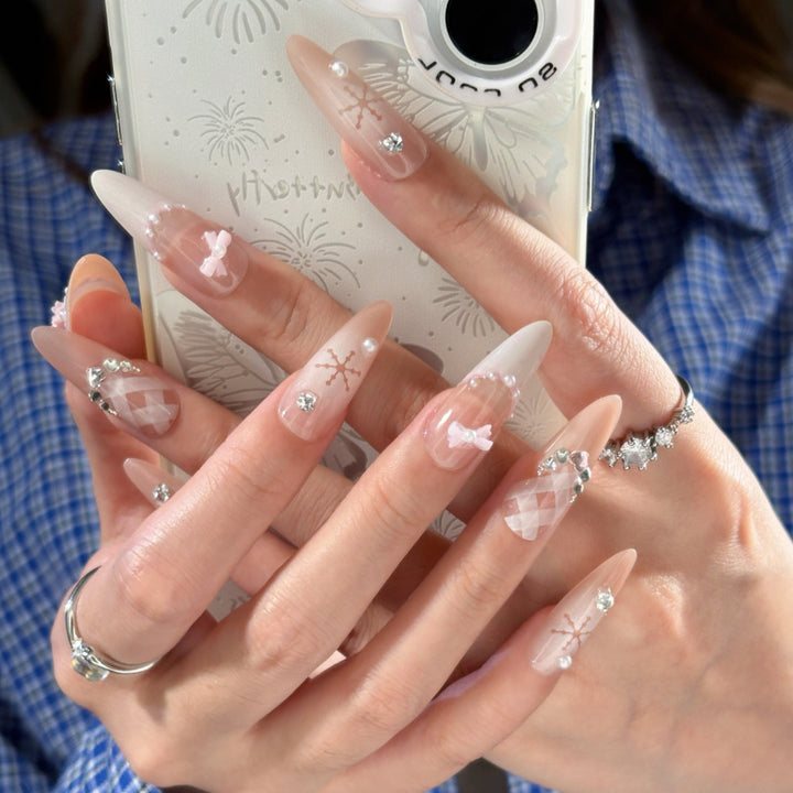 Artistic Floral Press-On Nail Set Stornfield