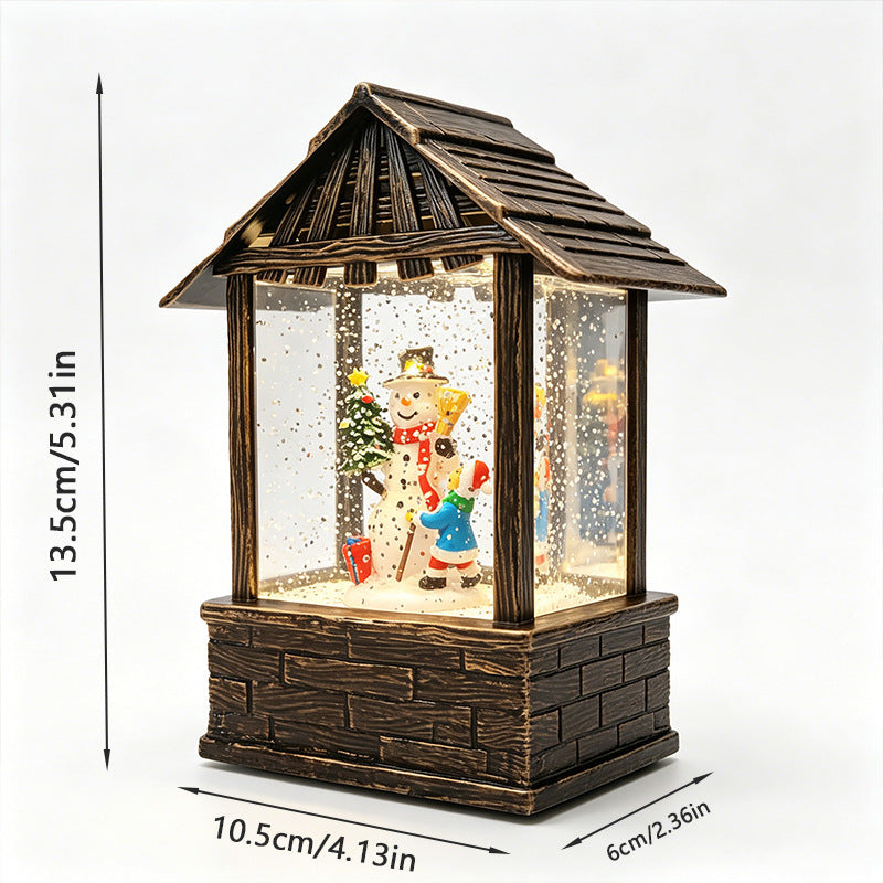 Christmas lantern with snow globe and LED lighting Stornfield