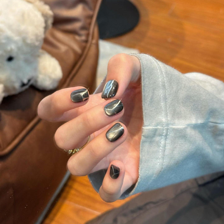 Acrylic Nail Set with Modern Geometric Design Stornfield