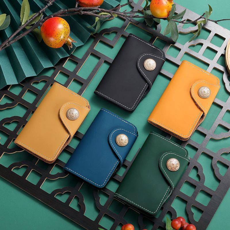Luxury Leather Snap Closure Card Holder Stornfield