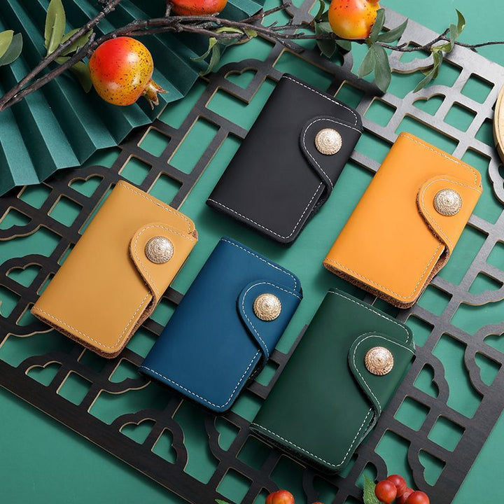 Luxury Leather Snap Closure Card Holder Stornfield