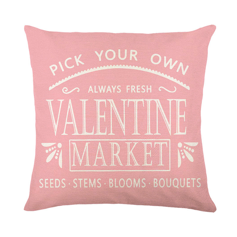 Valentine's Buffalo-Check Cotton-Linen Decorative Pillow Covers Set