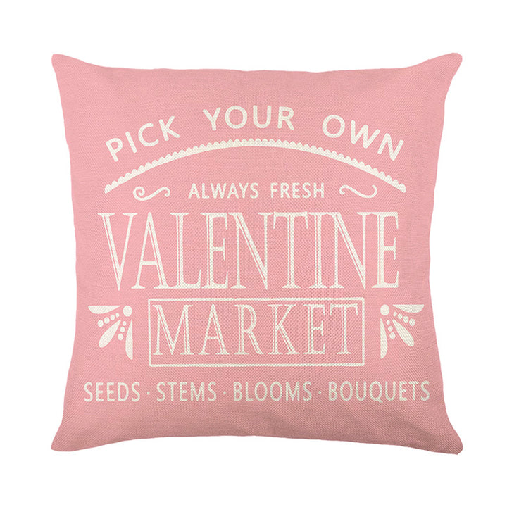 Valentine's Buffalo-Check Cotton-Linen Decorative Pillow Covers Set