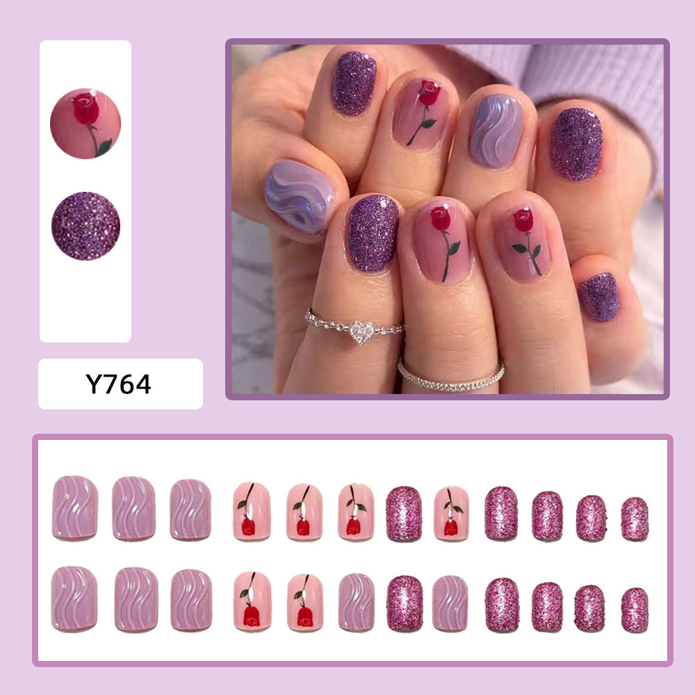 Elegant Artificial Nails with Botanical Designs Stornfield