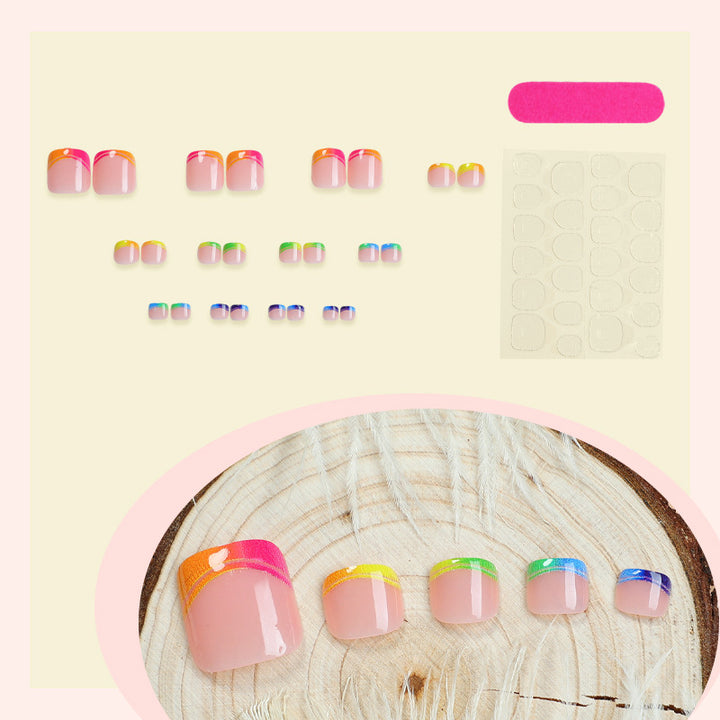 Vibrant Geometric Pattern Press-On Nails Stornfield