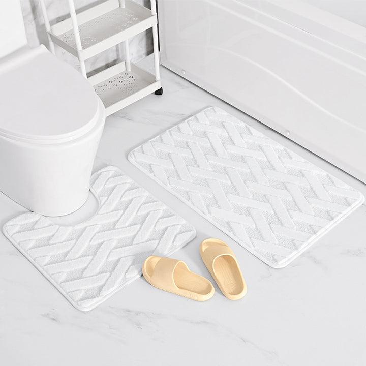 Plush Weave Bath Mat Set