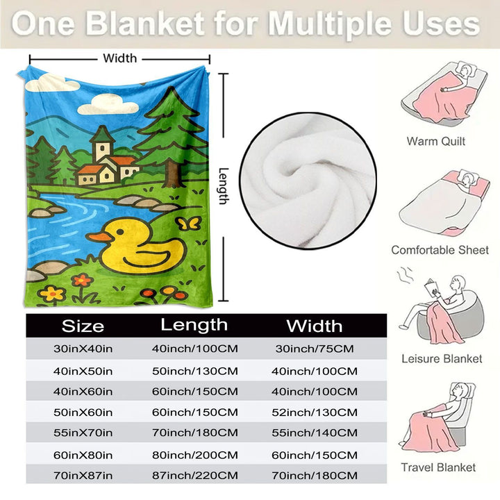 Plush Outdoor-Themed Throw Blanket