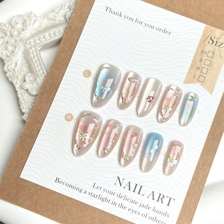 Artistic Floral-Design Press-On Nails 1790746009