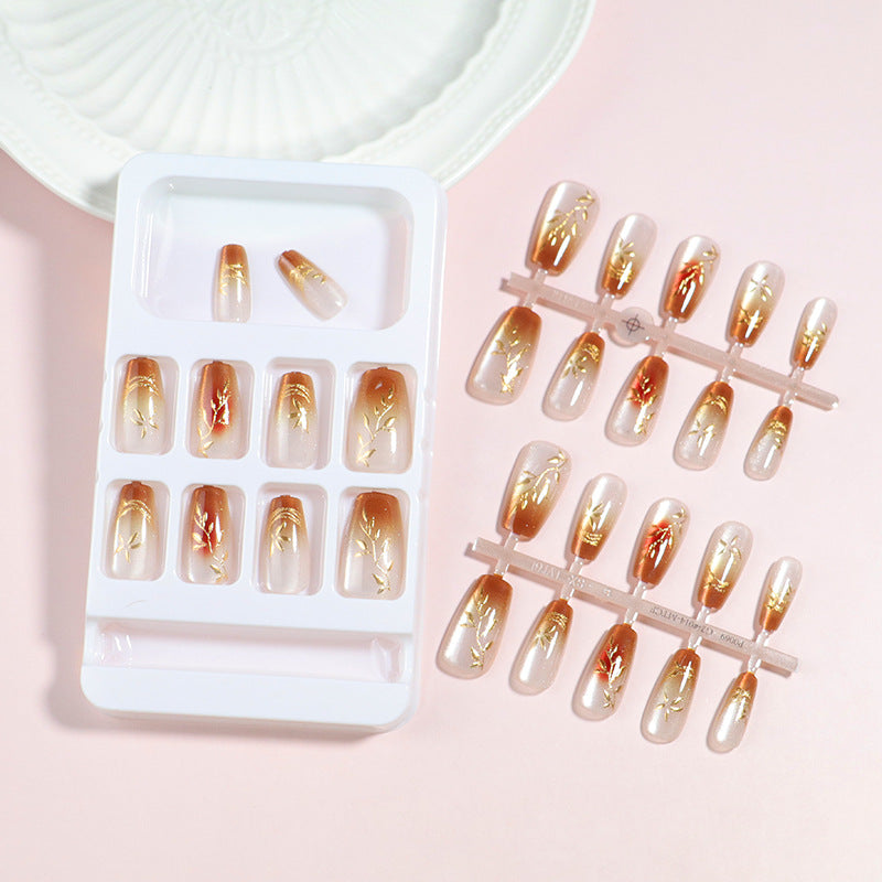 Premium Heart-Embellished Press-On Nail Set Stornfield