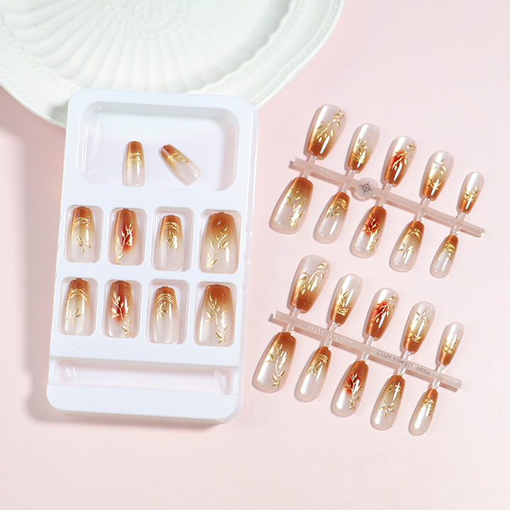 Premium Heart-Embellished Press-On Nail Set Stornfield