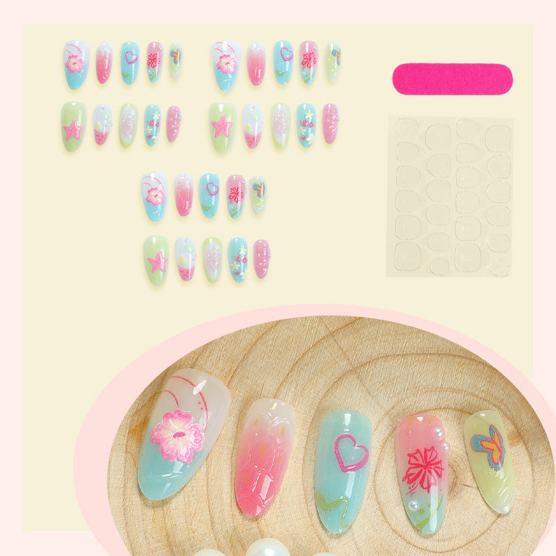 Creative Tropical-Inspired Press-On Nail Art Set Stornfield