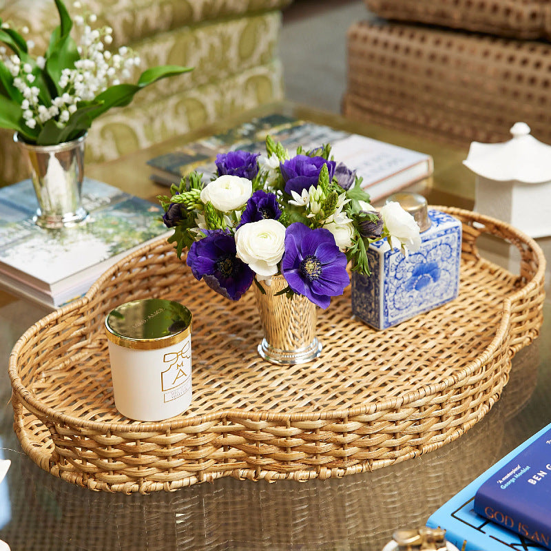 Decorative serving tray made of woven material Stornfield