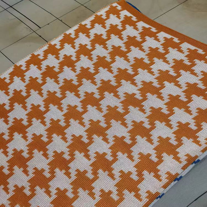 Houndstooth Knit Throw Blanket