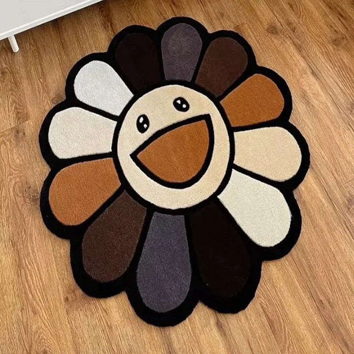 Floral Patterned Decorative Bath Mat for Bathroom