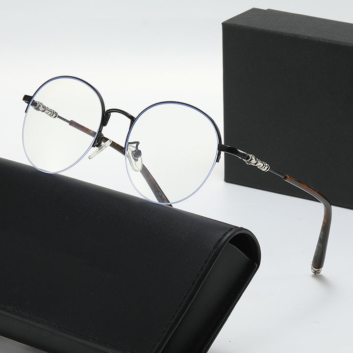 Women's round sunglasses with elegant metal frame and comfortable nose pads Stornfield