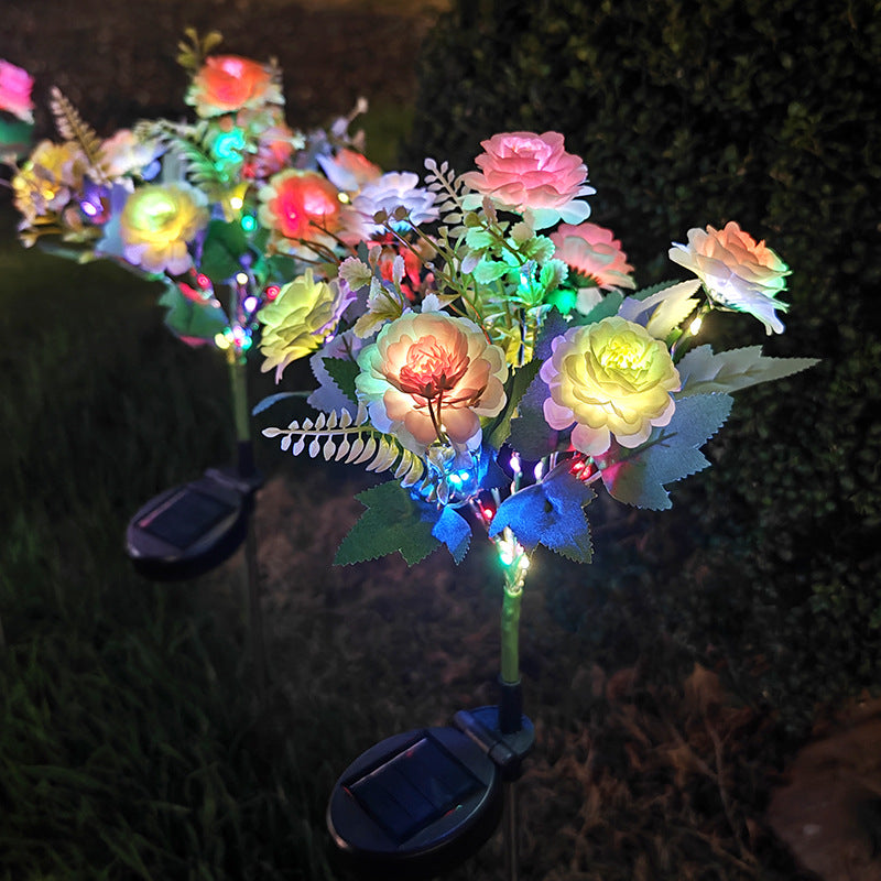 Solar-Powered Realistic Peony Garden Stake With Integrated Warm LED And Weatherproof Base Stornfield